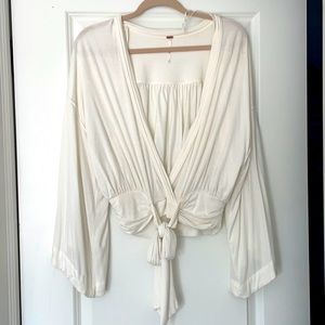 Free people white wrap top